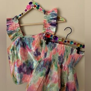 Brand New QUEEN OF SPARKLES QOS Tie-Dye Top and Shorts Set
